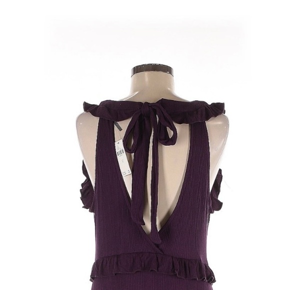 Anthropologie Deep V Ruffled Maxi Dress Size large - Picture 6 of 6